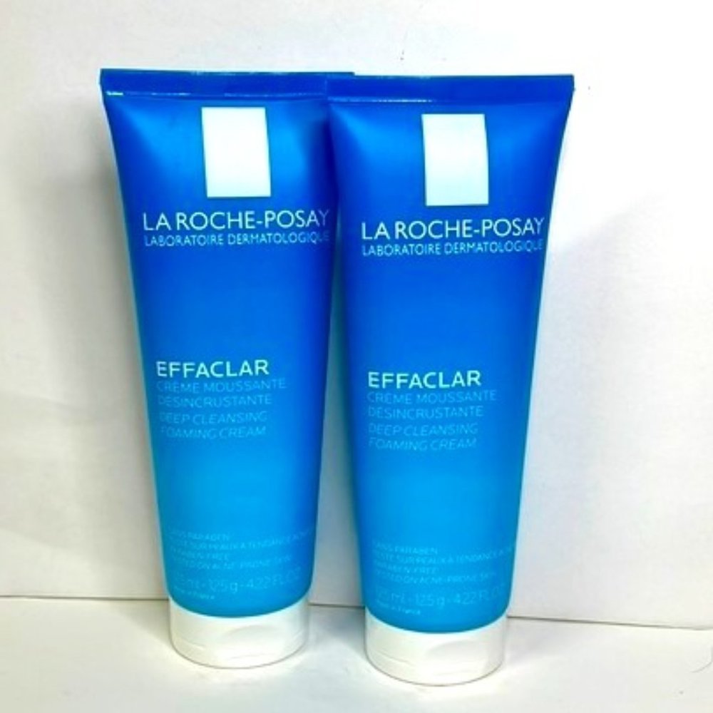 La Roche-Posay Effaclar Deep Cleansing Foaming Cream (Lot of 2) 4.22 oz